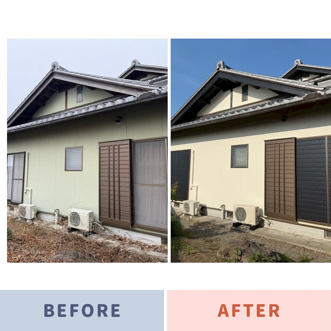 松阪市のS様邸、外壁塗装工事、木部塗装工事、そして瓦漆喰工事...