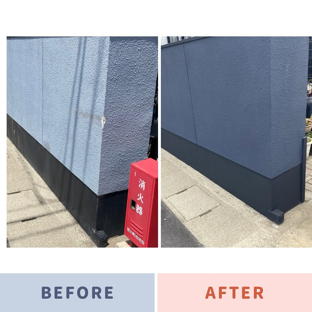 本日、伊勢市にあるＹ様邸の塀塗装が無事完成しました！🎉 