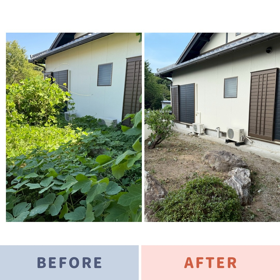 以前に外壁塗装でご依頼いただいたお客様のお庭で、