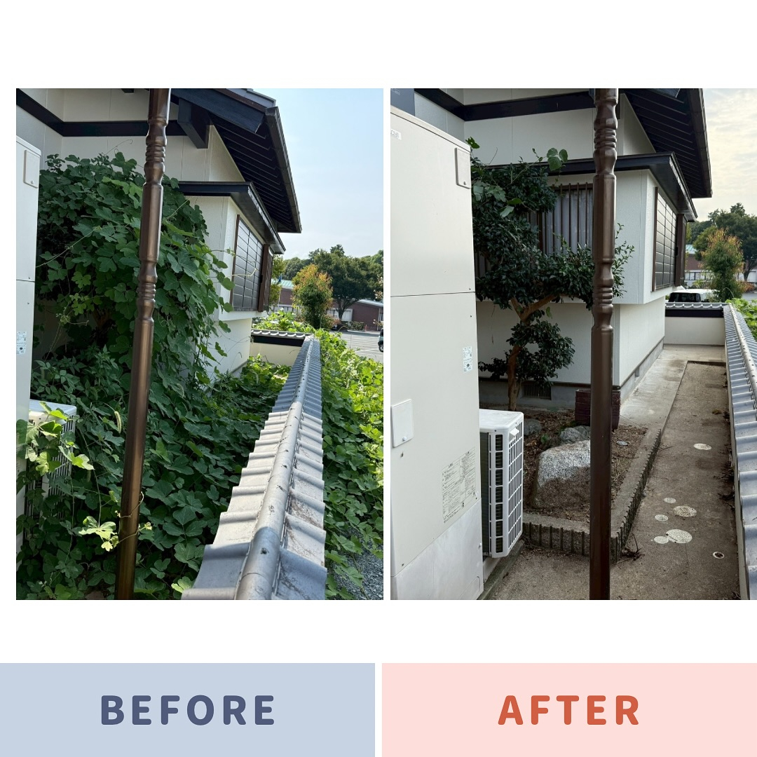 以前に外壁塗装でご依頼いただいたお客様のお庭で、