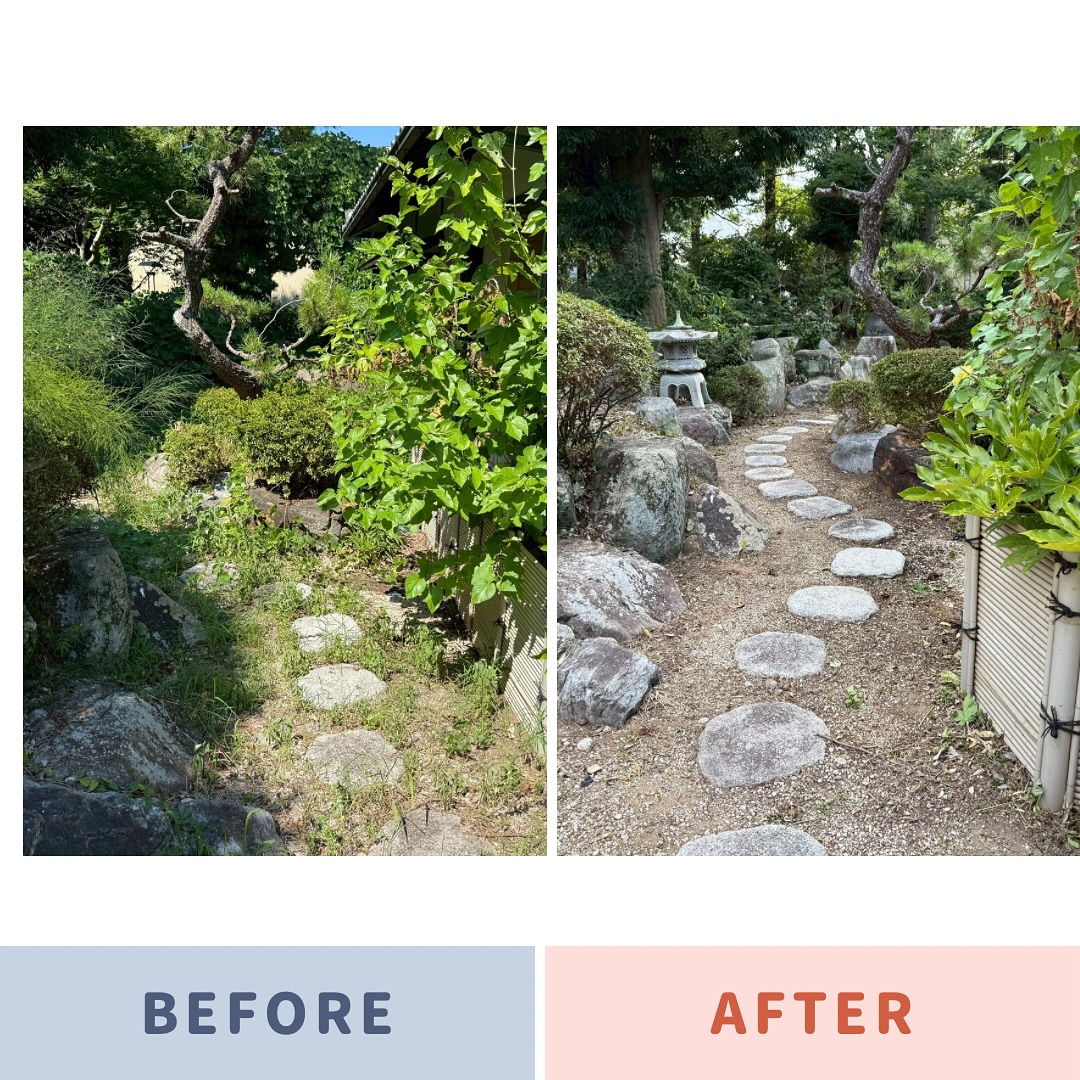 以前に外壁塗装でご依頼いただいたお客様のお庭で、