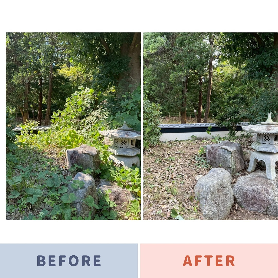 以前に外壁塗装でご依頼いただいたお客様のお庭で、