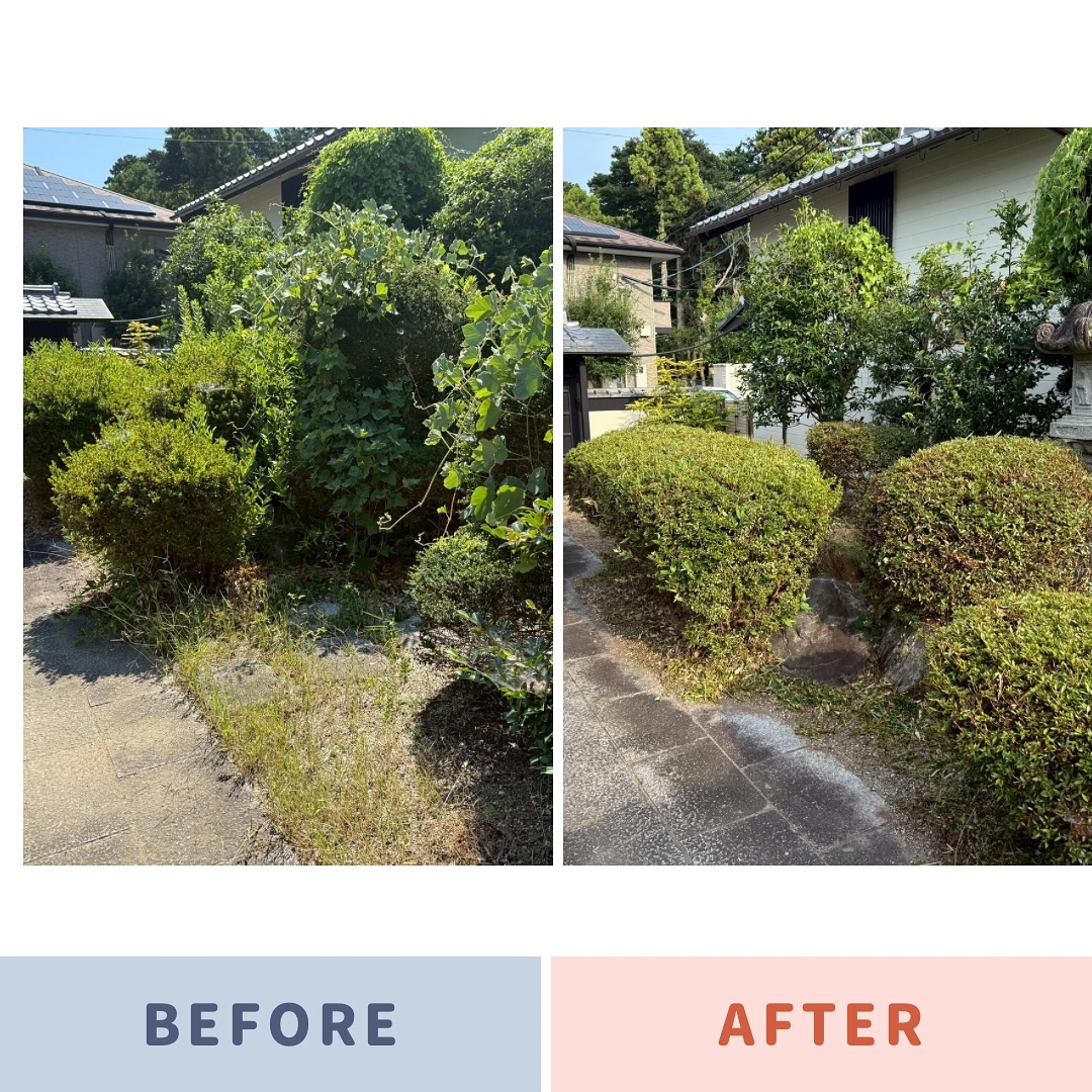 以前に外壁塗装でご依頼いただいたお客様のお庭で、