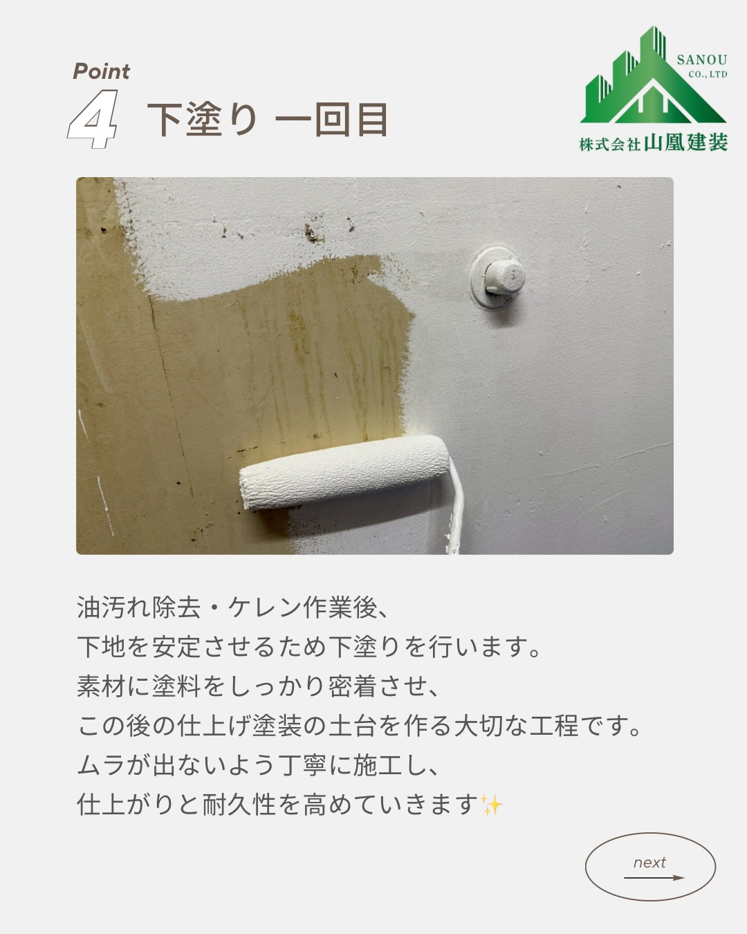 長年の使用により、壁や天井に油汚れ・油コゲが蓄積していた厨房...